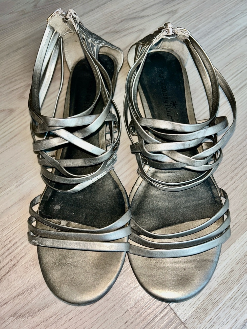 Montego Bay Strappy Women’s Sandals 8 Modern Boho Festival Metallic Gladiator